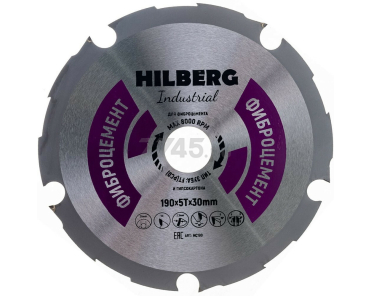 Диск пильный 190х30 мм 5 зубьев HILBERG Industrial Фиброцемент (НC190)